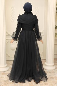  Long Navy Blue Hijab Evening Dress 22331L - 3