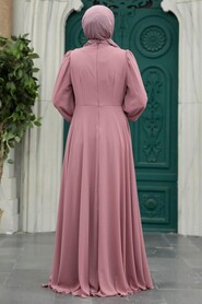  Long Powder Pink Hijab Prom Dress 25838PD - 2
