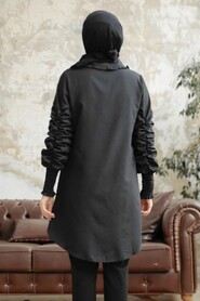  Long Sleeve Black Hijab Tunic 10661S - 3