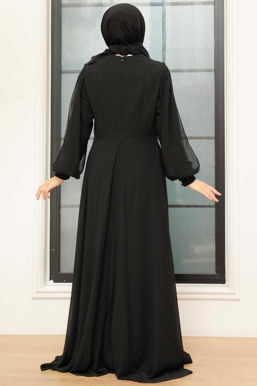 Neva Style - Long Sleeve Black Islamic Dress 25819S