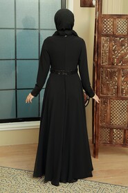  Long Sleeve Black Muslim Bridal Dress 5793S - 4