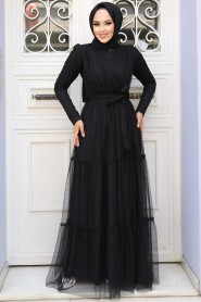  Long Sleeve Black Muslim Evening Dress 55621S - 2