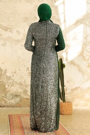 Neva Style - Long Sleeve Emerald Green Islamic Prom Dress 25851ZY - Thumbnail