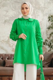  Long Sleeve Green Hijab Tunic 10661Y - 1