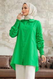  Long Sleeve Green Hijab Tunic 10661Y - 3