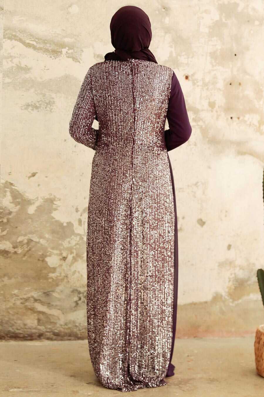 Neva Style - Long Sleeve Purple Islamic Prom Dress 25851MOR