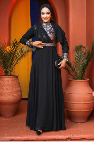  Long Sleeve Silver Muslim Bridal Dress 5793GMS - 4