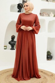  Long Terra Cotta Modest Wedding Dress 55410KRMT - 2