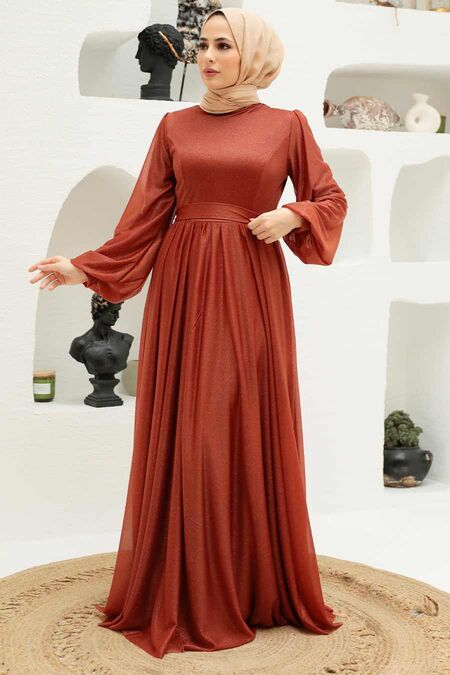 Long Terra Cotta Modest Wedding Dress 55410krmt Neva 6729