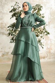  Luxorious Almond Green Islamic Clothing Evening Dress 38221CY - 1