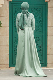  Luxorious Almond Green Muslim Bridesmaid Dress 2311CY - 3
