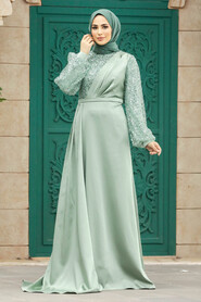  Luxorious Almond Green Muslim Bridesmaid Dress 2311CY - 2