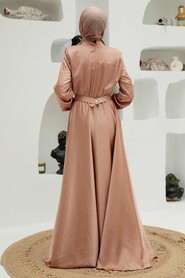  Luxorious Beige Hijab Engagement Dress 3378BEJ - 4