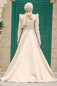  Luxorious Beige Modest Evening Gown 2295BEJ - 3