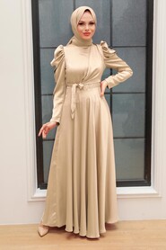  Luxorious Beige Modest Islamic Clothing Evening Dress 4570BEJ - NEVA STYLE