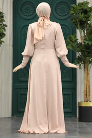 Luxorious Beige Modest Islamic Clothing Prom Dress 22192BEJ - 3