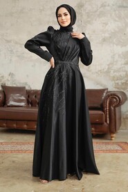  Luxorious Black Islamic Evening Dress 3915S - 2