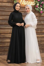  Luxorious Black Muslim Wedding Gown 5474S - 2