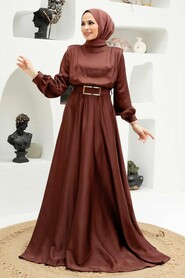  Luxorious Brown Hijab Engagement Dress 3378KH - 1