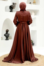  Luxorious Brown Hijab Engagement Dress 3378KH - 2