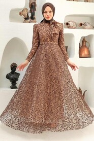  Luxorious Brown Islamic Wedding Dress 22421KH - 1