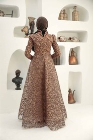  Luxorious Brown Islamic Wedding Dress 22421KH - 3