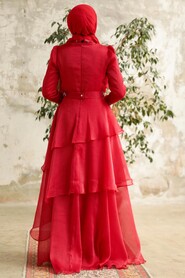  Luxorious Claret Red Islamic Clothing Evening Dress 38221BR - 2