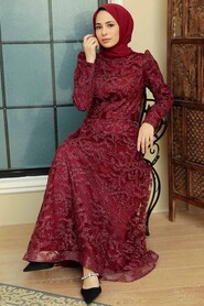  Luxorious Claret Red Modest Prom Dress 3330BR - 3