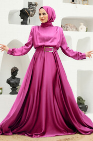  Luxorious Dark Dusty Rose Hijab Engagement Dress 3378KGK - NEVA STYLE