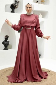  Luxorious Dusty Rose Hijab Engagement Dress 3378GK - 1