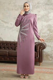  Luxorious Dusty Rose Muslim Evening Dress 38102GK - 1