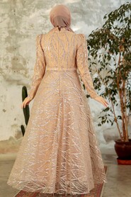  Luxorious Gold Hijab Islamic Prom Dress 22851GOLD - 3