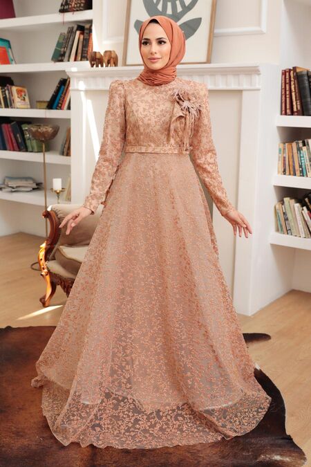  Luxorious Gold Islamic Wedding Dress 22421GOLD - NEVA STYLE