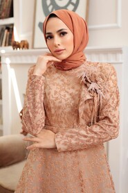  Luxorious Gold Islamic Wedding Dress 22421GOLD - 3