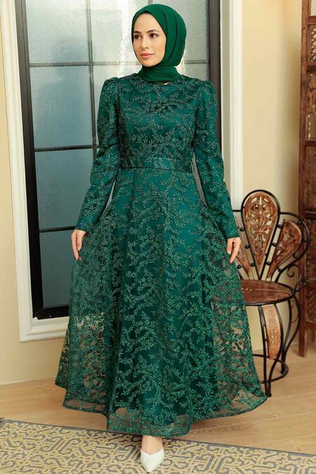 Prom Dresses Soiree Dresses For Hijab 2019 Luxorious Green Modest