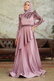  Luxorious Lila Modest Evening Dress 22671LILA - 1