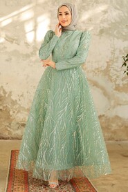  Luxorious Mint Hijab Islamic Prom Dress 22851MINT - 3