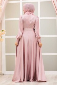  Luxorious Powder Pink Islamic Wedding Gown 3038PD - 2