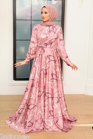  Luxorious Powder Pink Modest Bridesmaid Dress 3442PD - 1