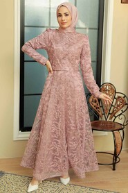  Luxorious Powder Pink Modest Prom Dress 3330PD - 1