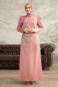  Luxorious Powder Pink Muslim Evening Dress 38102PD - 2
