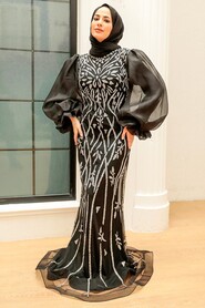  Luxury Black Hijab Prom Dress 8321S - 6