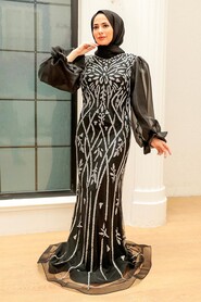  Luxury Black Hijab Prom Dress 8321S - 5