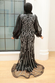  Luxury Black Hijab Prom Dress 8321S - 9