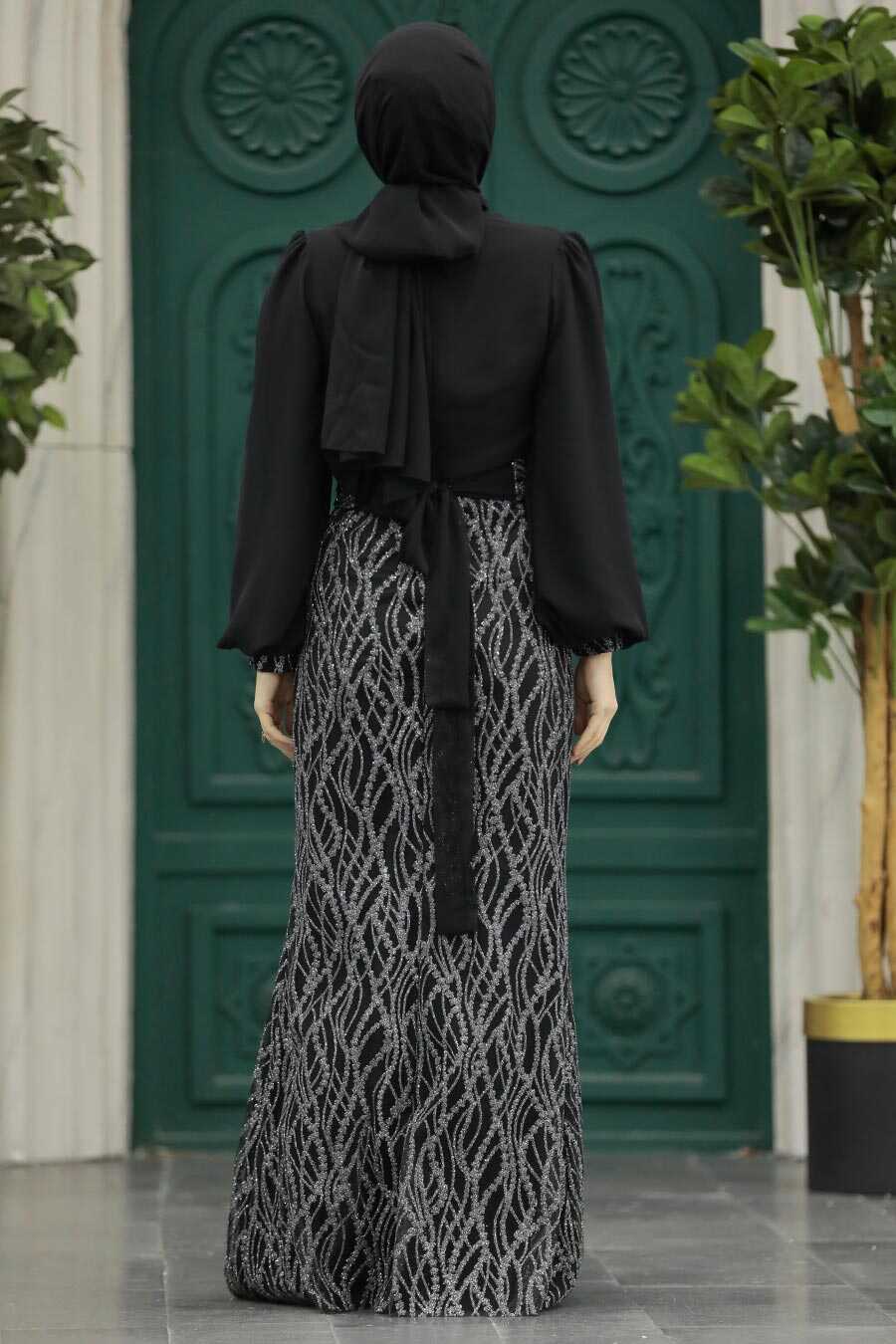  Luxury Black Islamic Clothing Evening Gown 22213S