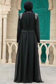  Luxury Black Modest Islamic Clothing Evening Dress 3862S - 4