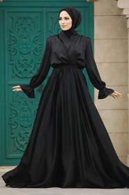  Luxury Black Modest Islamic Clothing Wedding Dress 39192S - 2