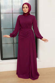  Plus Size Fushia Modest Wedding Dress 5711F - NEVA STYLE