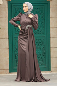  Luxury Brown Muslim Wedding Dress 2320KH - 1