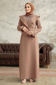  Luxury Camel Islamic Bridesmaid Dress 38091C - 2